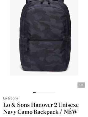 Lo & Sons Hanover 2 Navy Camo Backpack - Dark Blue/Black